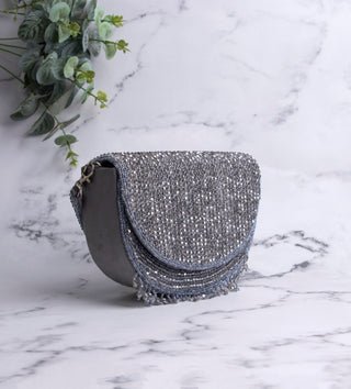 grey beaded handbag#color_grey