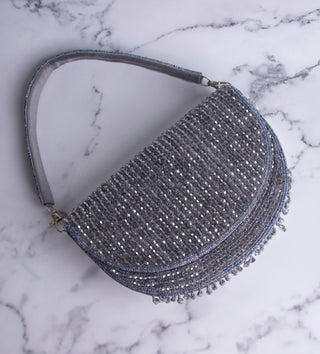 grey beaded handbag#color_grey