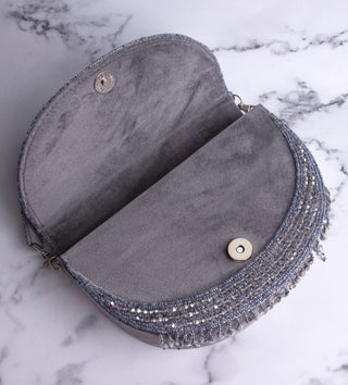 grey beaded handbag#color_grey