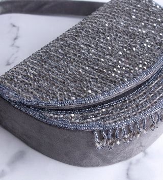 grey beaded handbag#color_grey