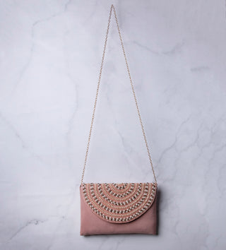 impressive blush clutch with embellished pearls#color_blush