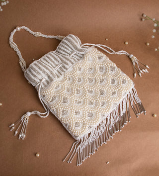 white pearl potli bag#color_white