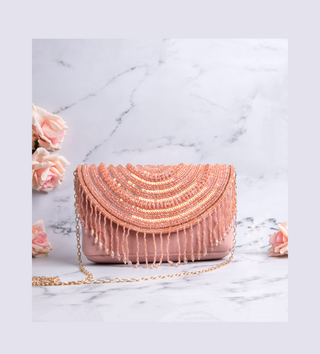 tassels embellished blush clutch#color_blush