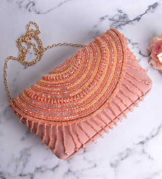 tassels embellished blush clutch#color_blush