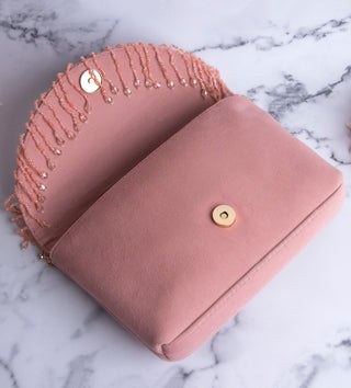 tassels embellished blush clutch#color_blush